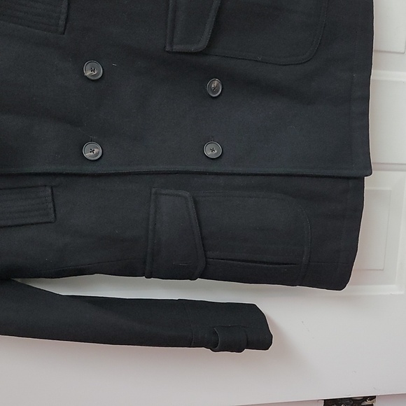 Jack and Jones Wool TIm Coat Dbl Breastd Dbl Collar peacoat Mens - Picture 4 of 14